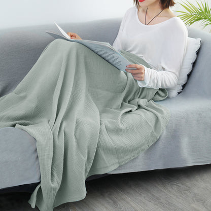 Kasentex 100% Cotton Soft Lightweight Summer Blanket, Turquoise or Sage