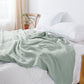Kasentex 100% Cotton Soft Lightweight Summer Blanket, Turquoise or Sage