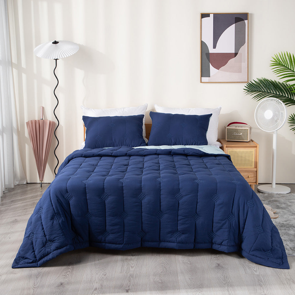 KASENTEX Light Weight All Season Quilt Set(Includes Quilt and Pillow Sham) - Soft Machine Washable Bedspread Bedding