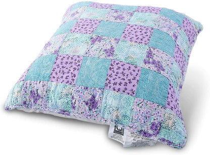Kasentex 100% Cotton Patchwork Decorative Throw Pillow, Purple and Green