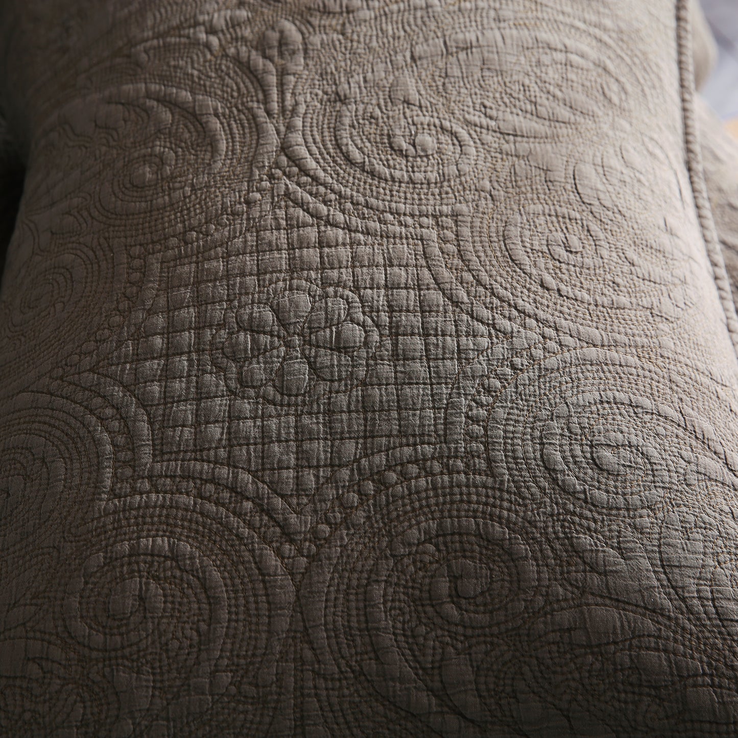 Stone-Washed Floral Embroidery Decorative Throw Pillow