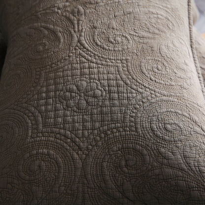 Kasentex 100% Cotton Floral Design Embroidered Throw Pillow, Blue or Brown