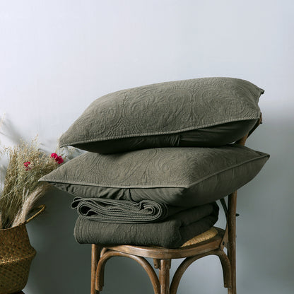 Kasentex 100% Cotton Floral Design Embroidered Throw Pillow, Blue or Brown
