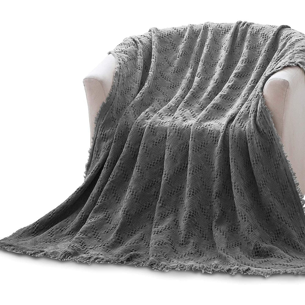 100% Cotton Throw Blankets Soft Lightweight Fall Spring