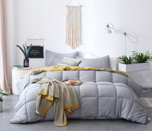 fall-bedding-soft-reversible-comforter-set-brown-grey-yellow