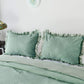 Rose Quilted Comforter Set with Ruffled Trim Edge