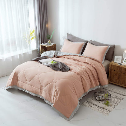 Kasentex Ultra Soft Quilted Comforter Set with Ruffled Trim Edge, Room Decor, Graduation Gifts