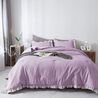 Kasentex Ultra Soft Quilted Comforter Set with Ruffled Trim Edge, Peach Rose, Room Decor, Graduation Gifts