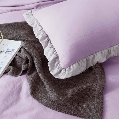 Kasentex Ultra Soft Quilted Comforter Set with Ruffled Trim Edge, Peach Rose, Room Decor, Graduation Gifts