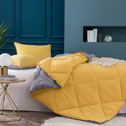 Kasentex Multi Color 2-Tone Reversible Comforter Set with Down Alternative Filling, Hypoallergenic